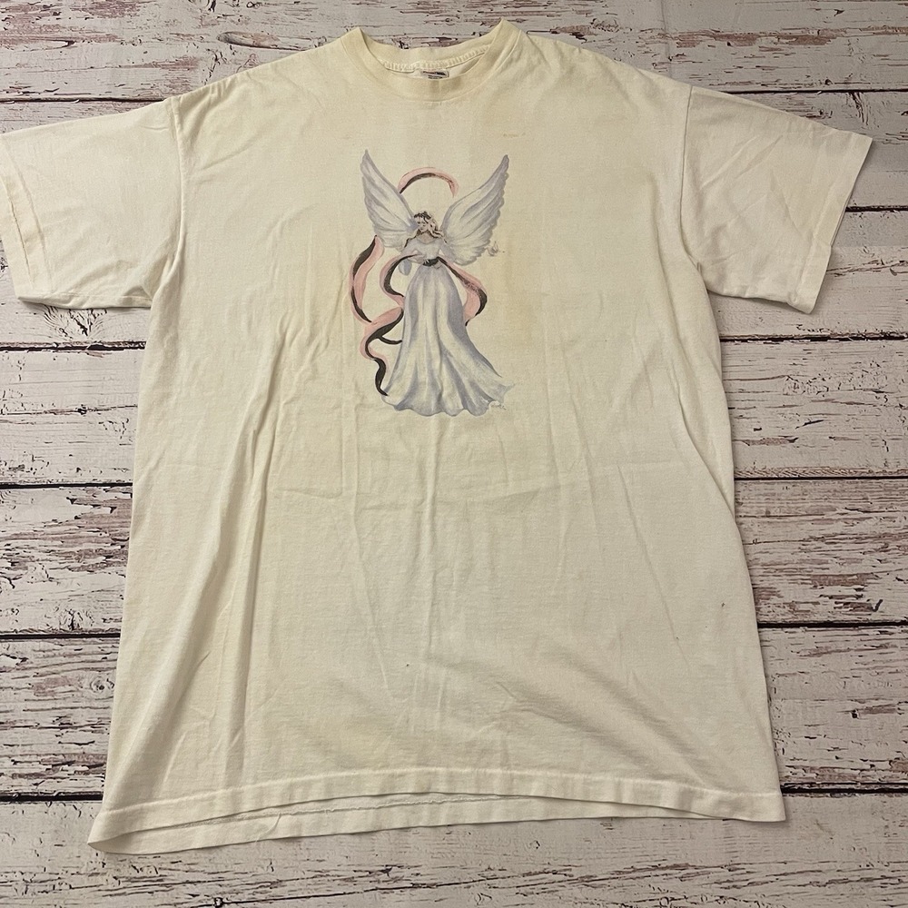 AmeriTees Vintage Angel Graphic Wanta Single Stitch Shirt One Size Oxy Wash